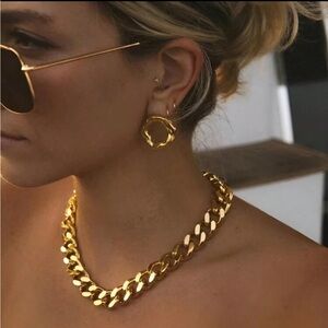 Stainless Steel Hypoallergenic Gold Chunky Thick Curb Chain Link Adjustable